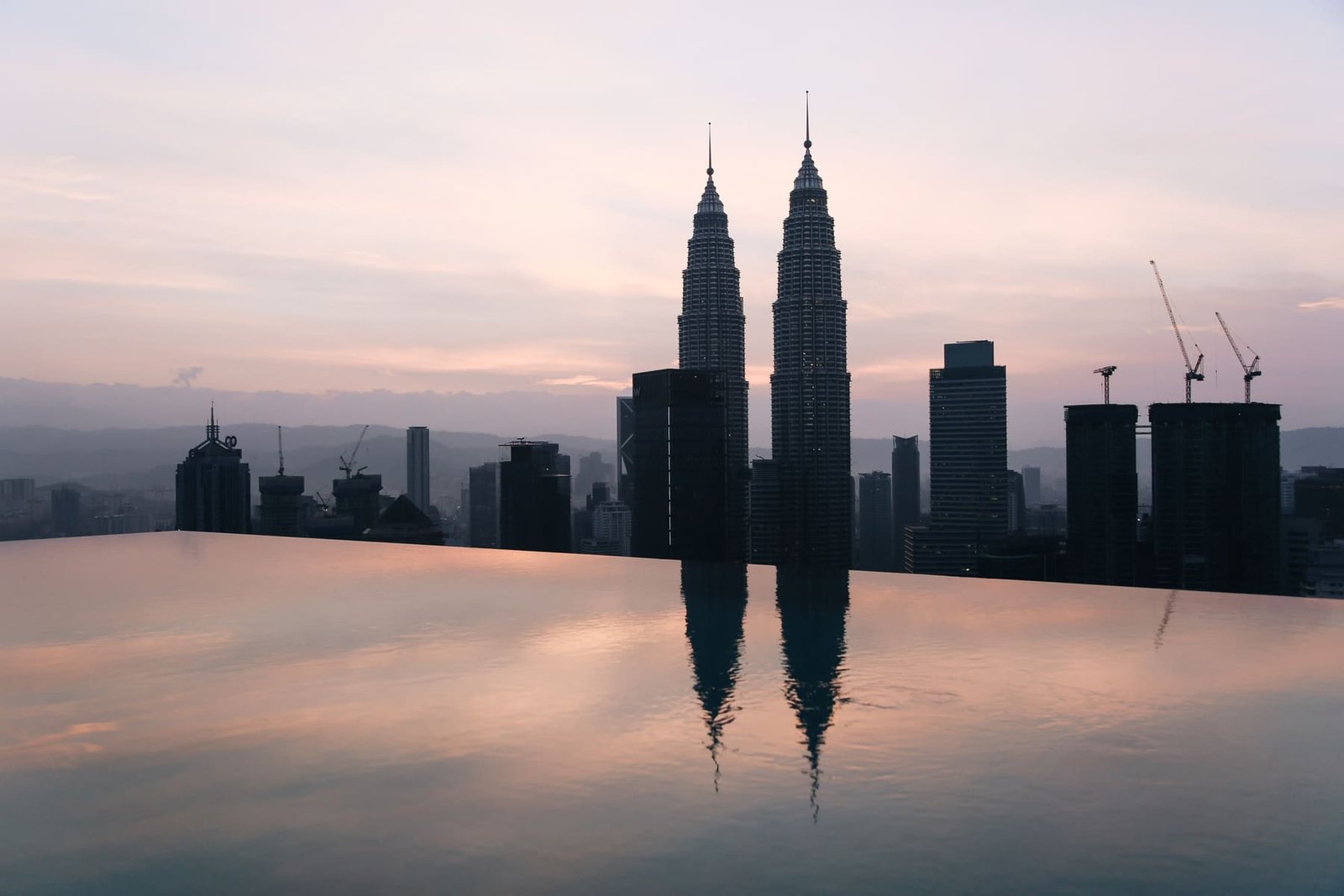 Sunset views from the Petronas Towers skybridge