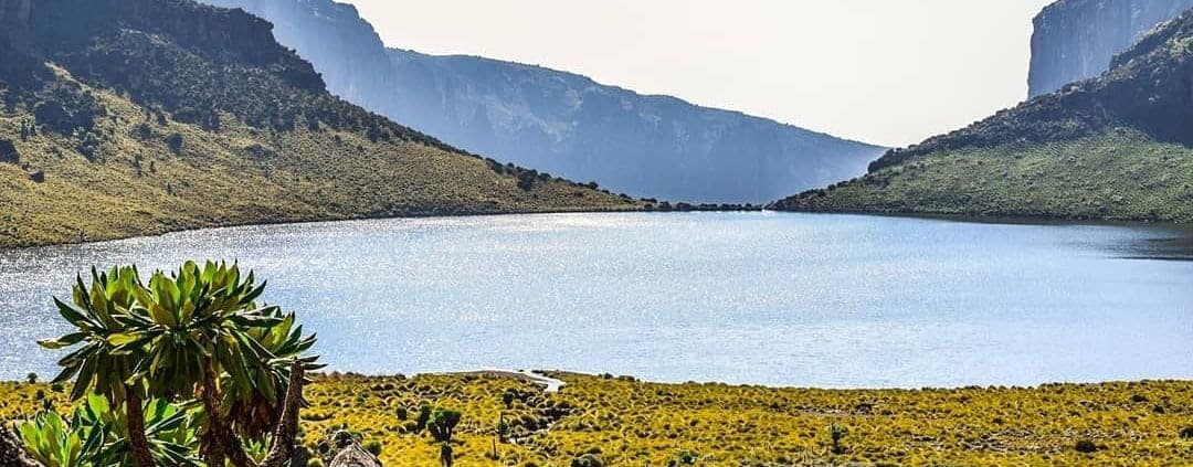 Mount Kenya's glacier-hung peaks above the alpine zone