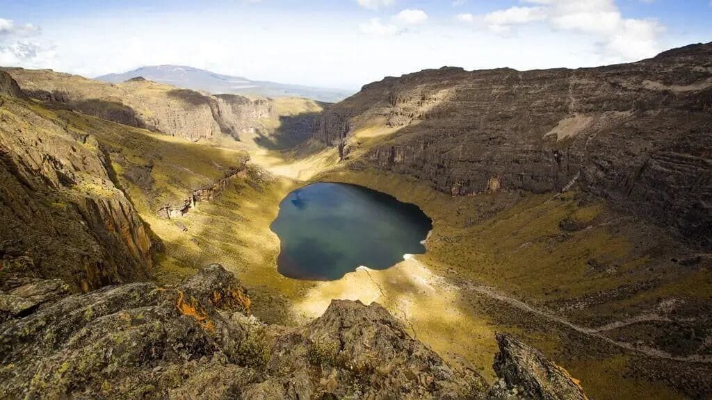 Mount Kenya's glacier-hung peaks above the alpine zone