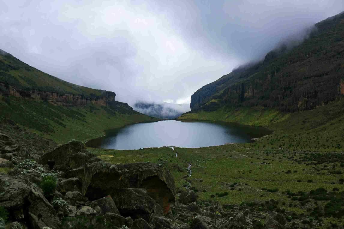 Mount Kenya's glacier-hung peaks above the alpine zone