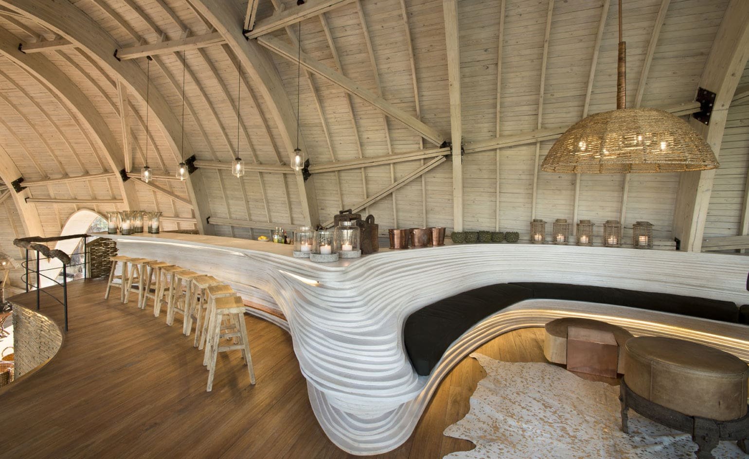 A lodge suite among Okavango palms