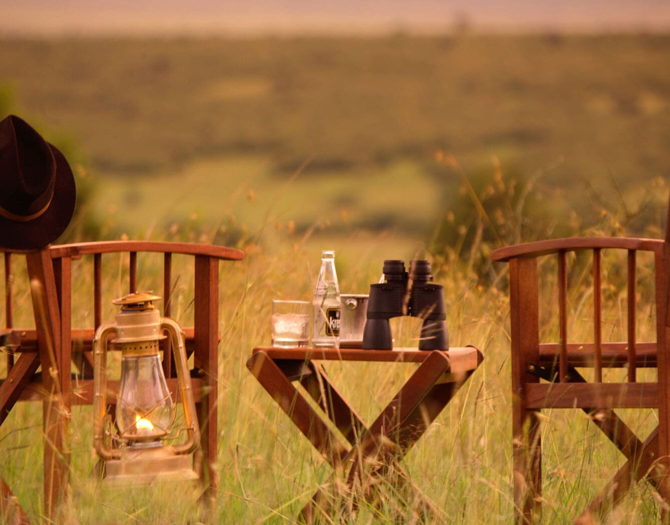 Sundowners on an early-bird Kenya safari