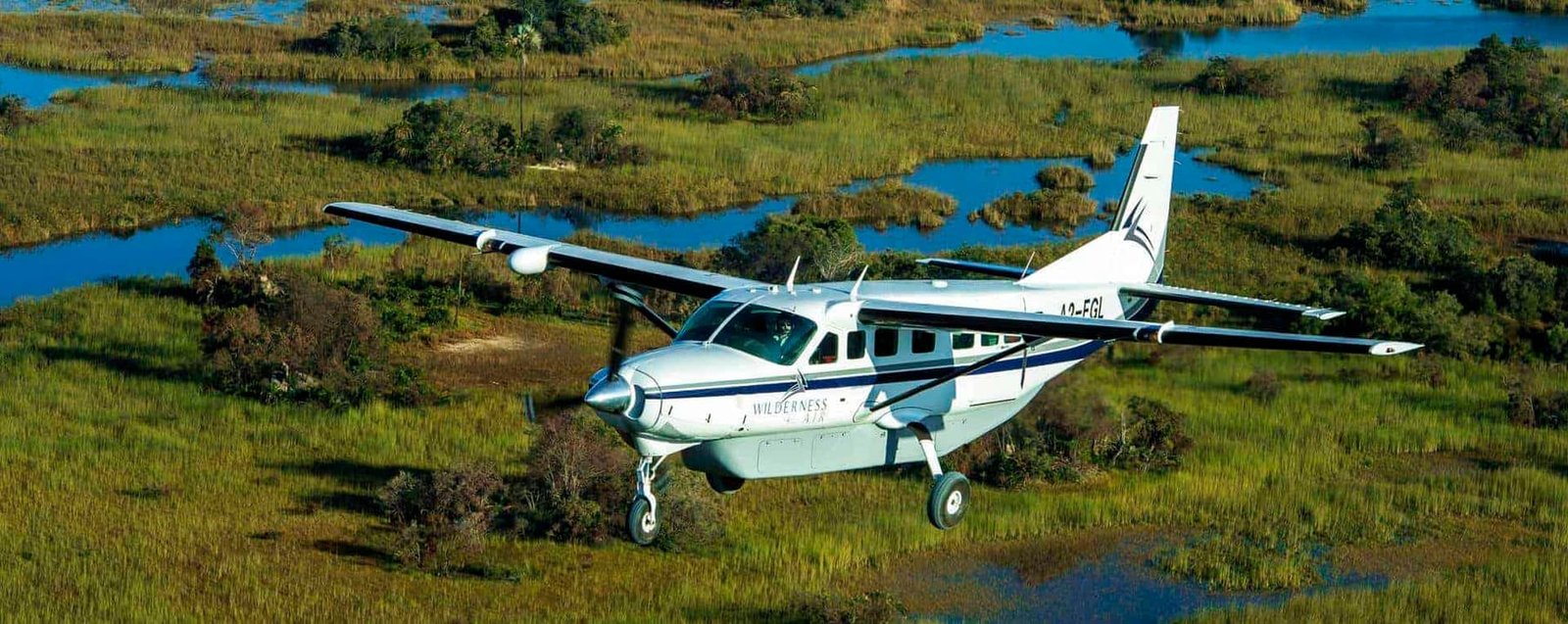 A light aircraft on a remote bush airstrip